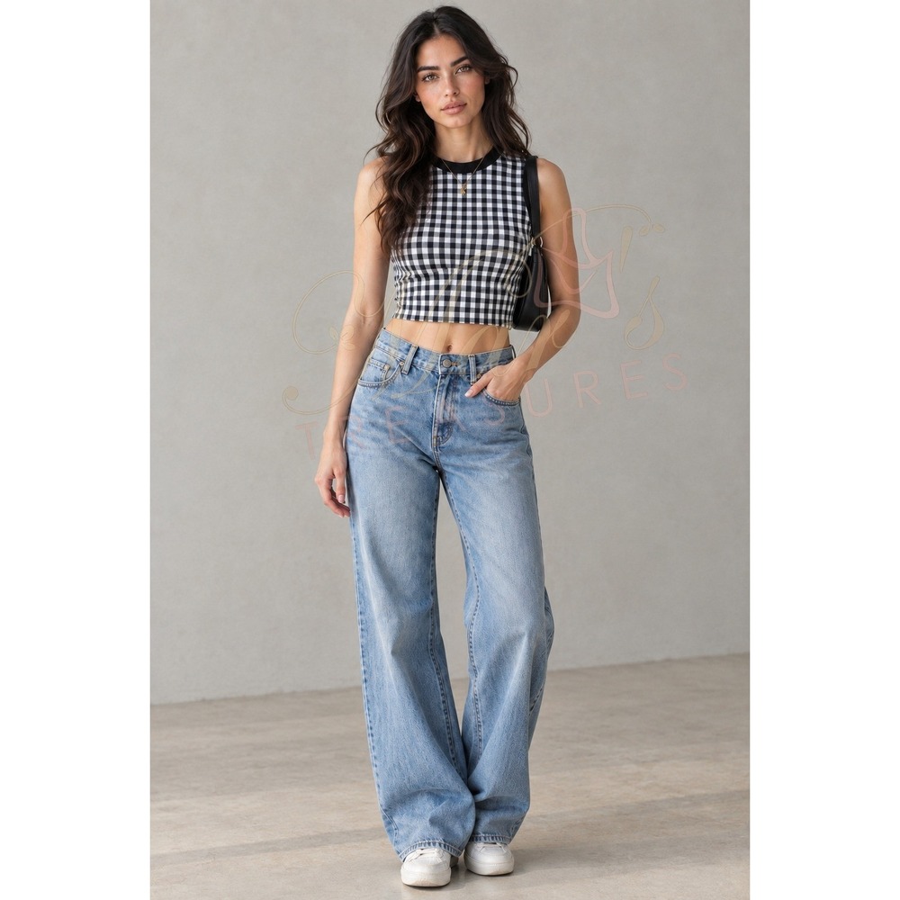 NWT Wildfox Oxford Plaid Halter Crop Top
